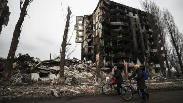 Borodyanka, northwest of Kyiv, which was recently retaken by Ukraine