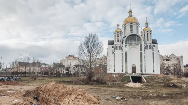 A mass grave was uncovered near a church in Bucha