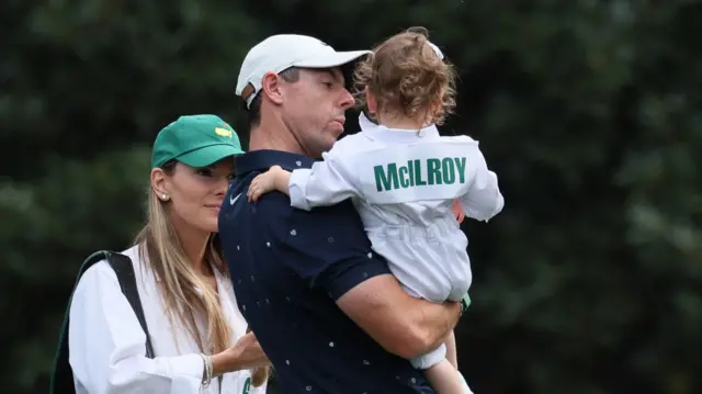 Rory McIlroy during the annual par-three contest at Augusta