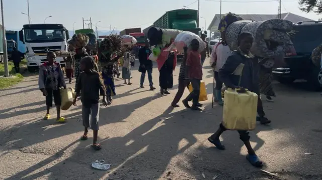 Congolese refugees at Bunagana town