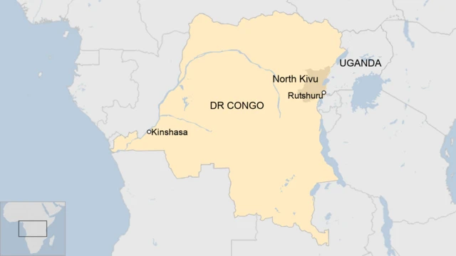 A map of DR Congo