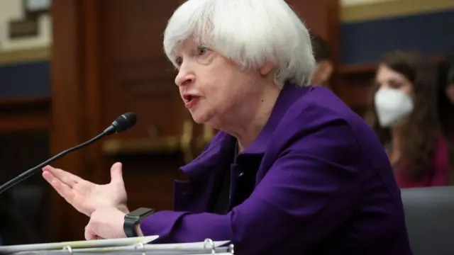 Yellen testifying to the commitee