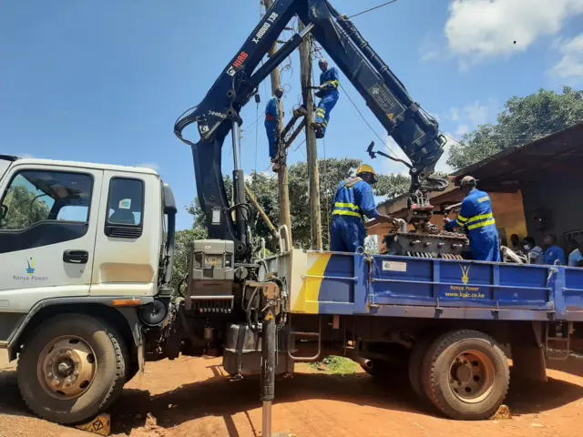 Kenya Power company repair works in central Kenya