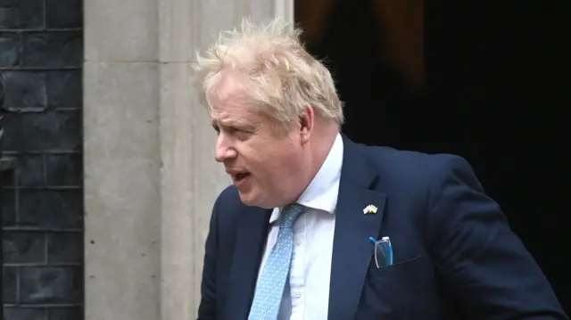 UK Prime Minister Boris Johnson departing Downing Street