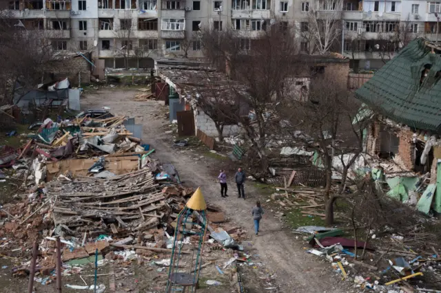 Rubble in Borodyanka