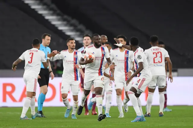 Lyon celebrate.