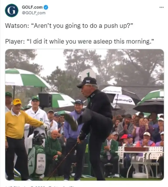 Gary Player on the first tee