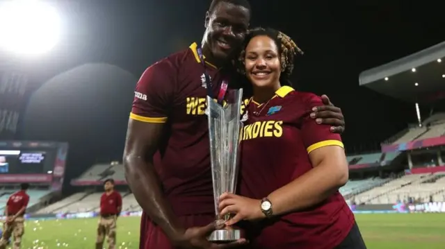 Carlos Brathwaite and his wife Jessica are now based in England