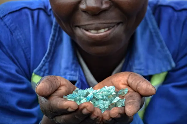 A worker at Zimbaqua mine