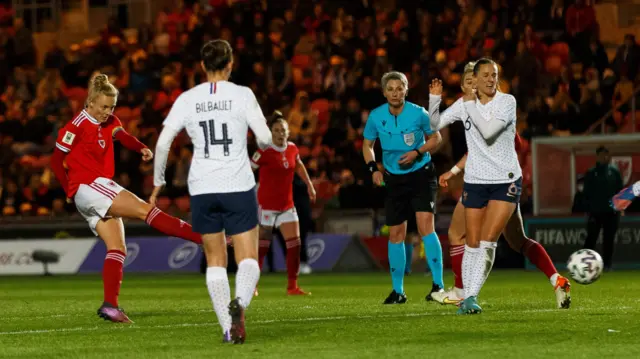 Sophie Ingle pulls a goal back for Wales