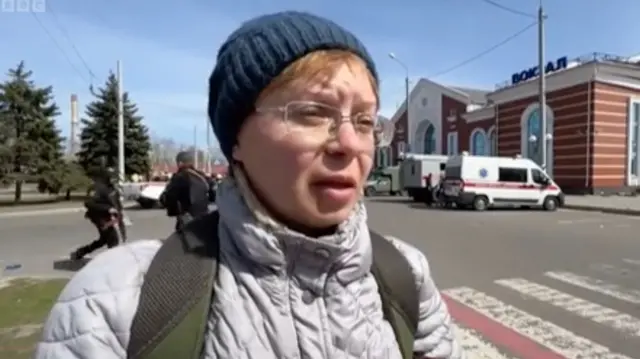 Ukrainian woman who witnessed Kramatorsk station attack