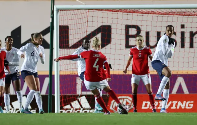 Sophie Ingle scores Wales goal