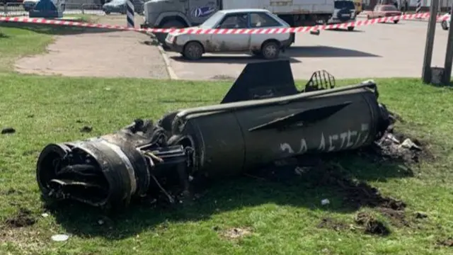 Missile near Kramatorsk station reading 'for the children'