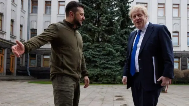 Prime Minister Boris Johnson met Ukrainian President Volodymyr Zelensky in Kyiv