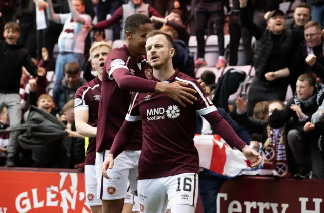 Hearts' Andy Halliday celebrates