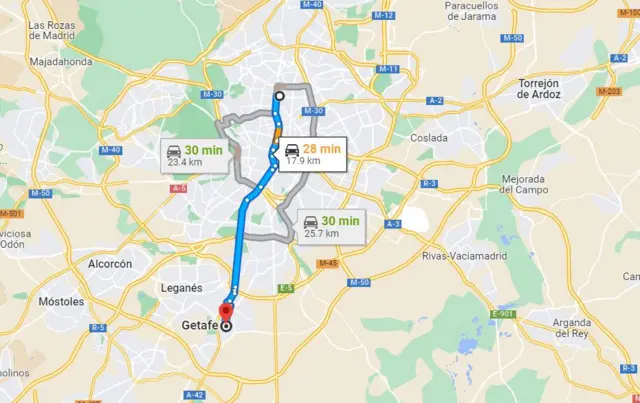 A map of Madrid