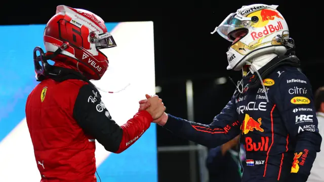 Charles Leclerc and Max Verstappen