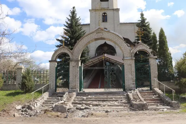 A destroyed building