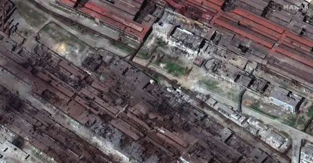 Satellite image of Azovstal steelworks taken 29 March 2022