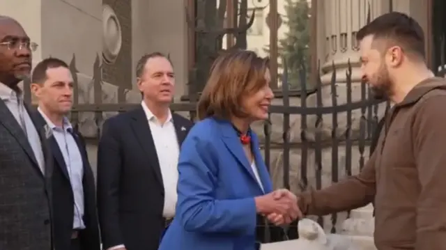 Nancy Pelosi meeting President Zelensky in Kyiv, 1 May 22