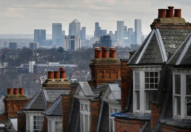 London skyline from suburbs