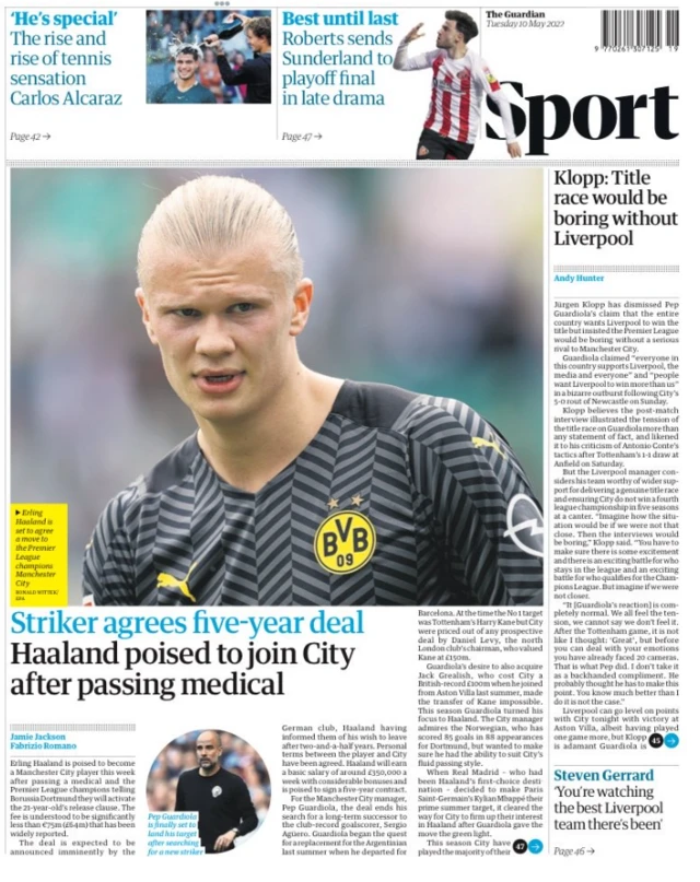 Guardian back page