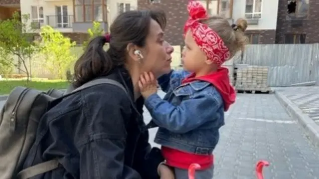 Kate and her 2-year-old daughter Arina live near the site of the explosion