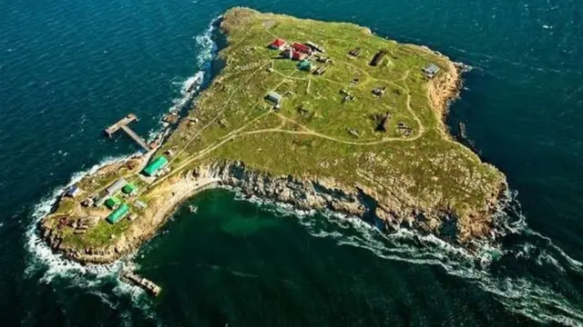 Zmiinyi (Snake) Island is located 48km (30 miles) south of Ukraine's mainland in the Black Sea