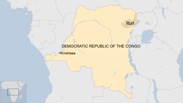 Map showing DR Congo