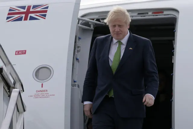 Boris Johnson arrives at Stockholm Airport