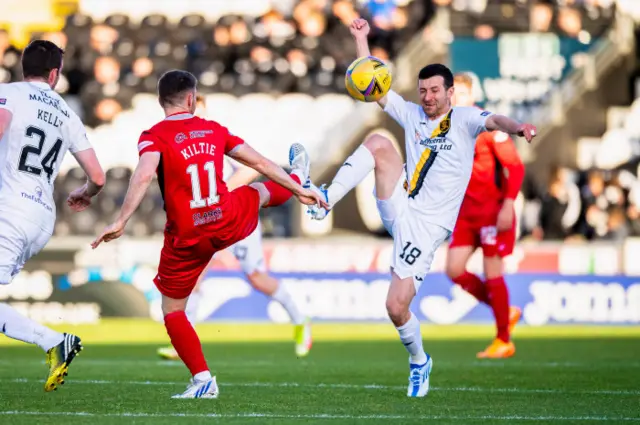 Kiltie and Holt clash in midfield