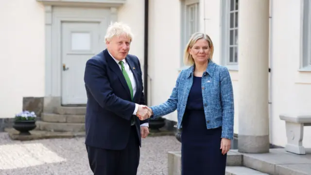 UK PM Boris Johnson meets Swedish PM Magdalena Andersson