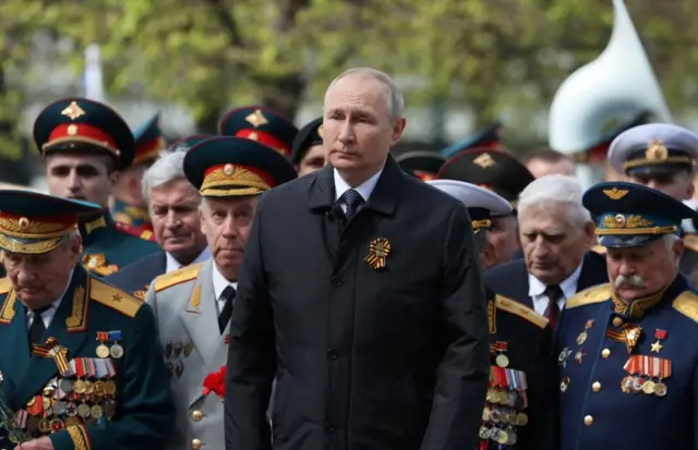 President Putin attends a military parade earlier this week