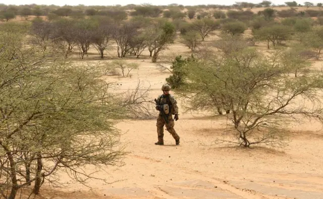 A German UN peacekeeper in Mali - archive shot