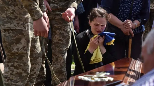 Ukrianian soldier's funeral