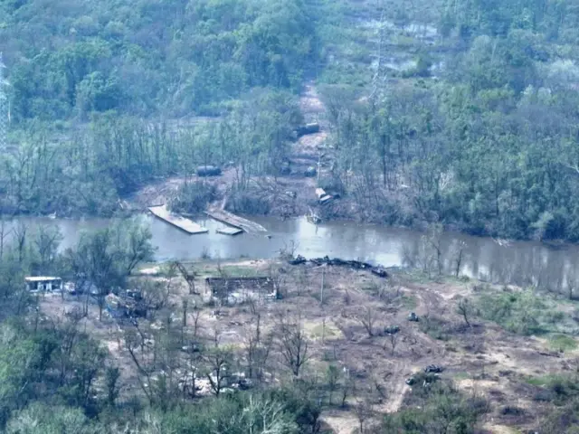 Aerial footage shows the scene of the attack