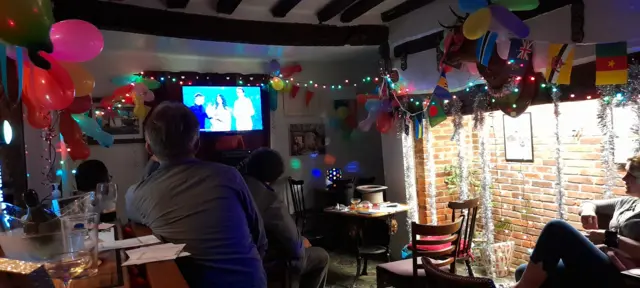 Watching Eurovision at a pub in Shropshire