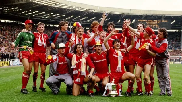 Liverpool celebrate FA Cup win in 1986