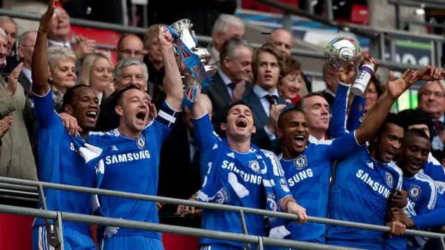 Chelsea lift FA Cup in 2012