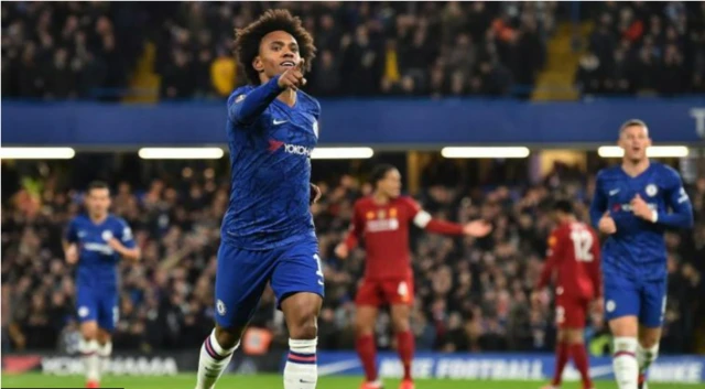 Willian celebrates