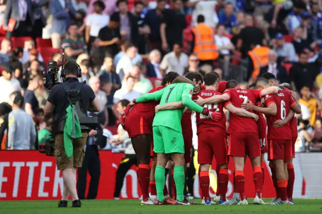 Liverpool huddle.