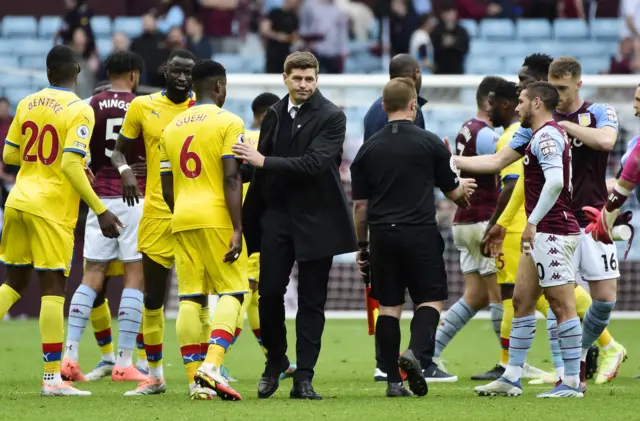 Players shake hands at full-time