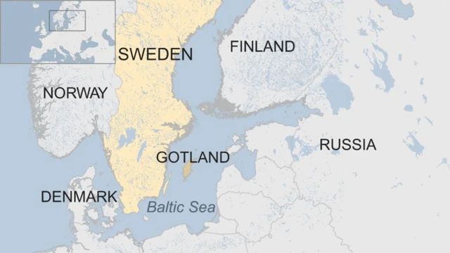 Map showing island of Gotland