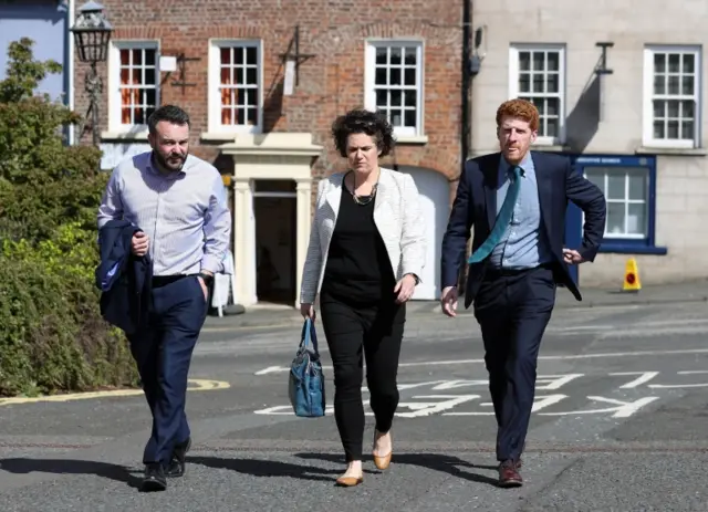 SDLP's Colum Eastwood, Claire Hann and Mathew O'Toole