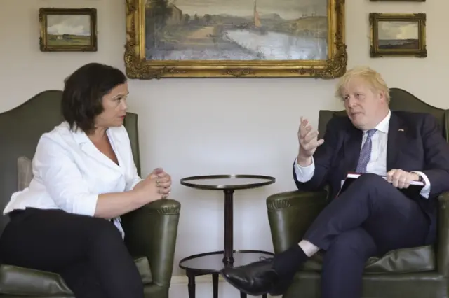 Mary Lou McDonald and Boris Johnson