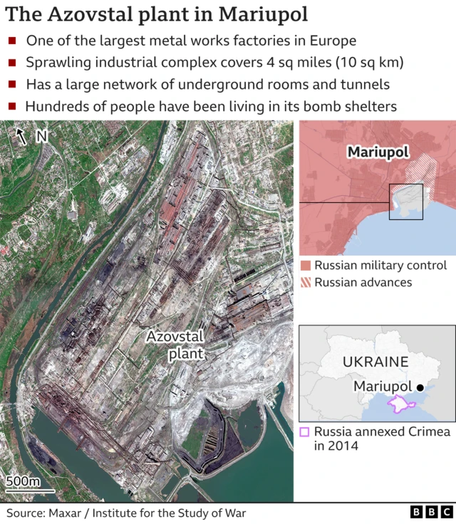 Azovstal map and details of location