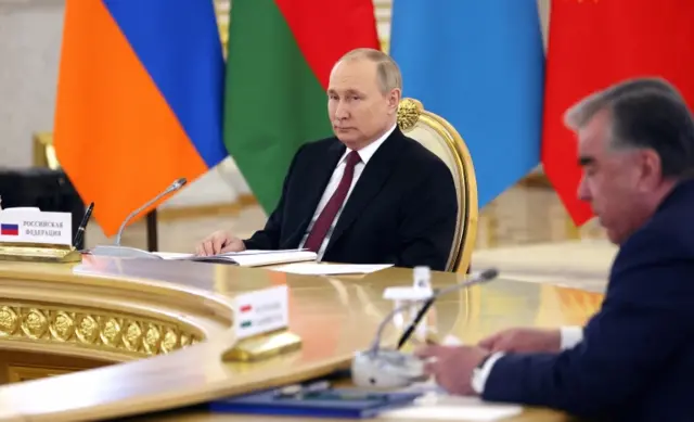 Russia's President Putin pictured at the CSTO summit in Moscow