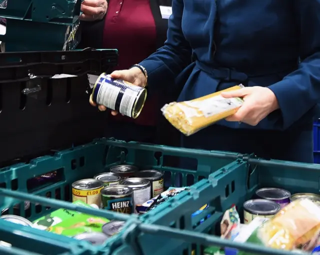 Goods at a food bank