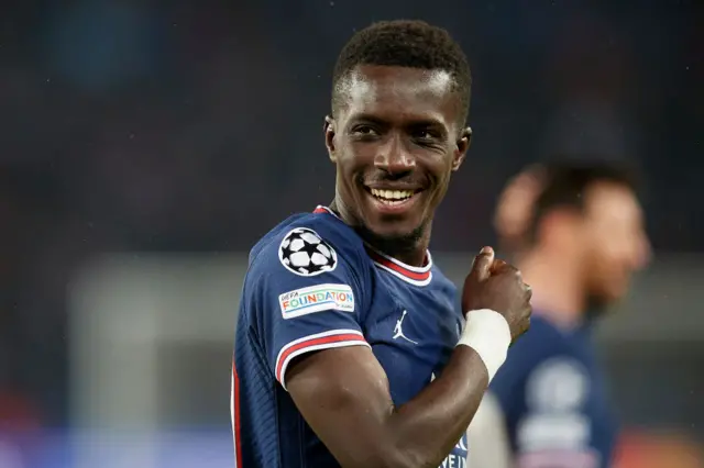 Idrissa Gueye of PSG celebrates victory