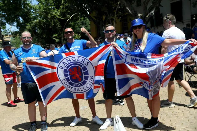 Rangers fans in Seville